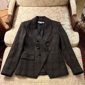 Veronica Beard Forest Miller Plaid Blazer size 6 - ***note Altered Pockets.